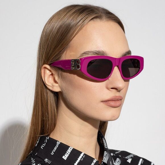 Balenciaga BB0095S 017 Sunglasses Fuchsia Pink Silver Grey Cat Eye Unisex main image 6